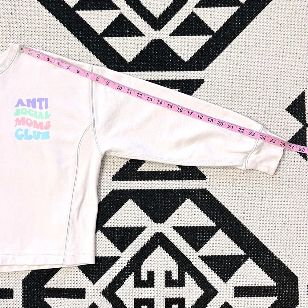 J. Crew University Terry Crop Crewneck Anti Social Moms Club Sweatshirt Small